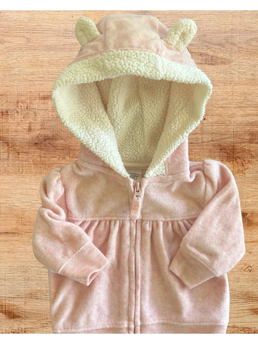 Carter's Newborn Pink Hooded Sherpa Lined Zip Hoodie Jacket